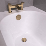 Brushed Brass Bath Clicker Waste & Overflow Fitting with Flexible Pipe - Image 2