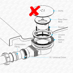 Ultra Slim Shallow 90mm Shower Tray Waste Trap for Stone Trays (No Dome Top) - Image 4