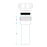32mm to 36mm Multifit Straight Plain End Basin Trap Extender Connector (1.25" x 115mm) - Image 4