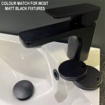 44mm Matt Black Toilet Seat Hinge Covers (Pair) - Image 3