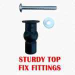 8mm Top Fix Toilet Seat Hinges Fittings Kit Pair - Image 5