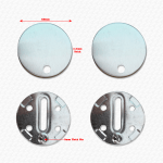 Large 60mm Blind Top Fix Toilet Seat Fittings & Quick Release Hinges (8mm Pins) - Image 3